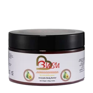 Busu Avocado Body Butter with African botanicals, designed to moisturize sensitive, dry, and eczema-prone skin.