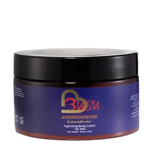 Busu Hydrating Body Cream for Men, formulated for sensitive, dry, and eczema-prone skin with mango, shea, and organic oils.